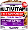 Dog Multivitamin Chewable with Glucosamine Dog Vitamins and Supplements 170 Treats Senior & Puppy Multivitamin for Dogs Hip & Joint Support Immune Hea