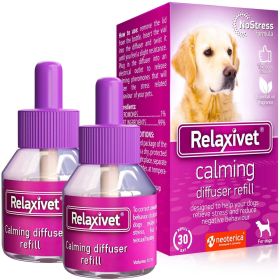 Dog Calming Pheromone Diffuser Refill 2 Pack DE Stress Formula Anti Anxiety Treatment for Cats Reduce Spraying Scratching Fighting