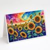 Sunflowers in Color Greeting Cards Pack of 8 Blank Cards with Envelopes Whimsical A7 Size 5x7 Blank Note Cards