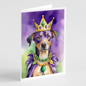 Catahoula King of Mardi Gras Greeting Cards Pack of 8 Blank Cards with Envelopes Whimsical A7 Size 5x7 Blank Note Cards