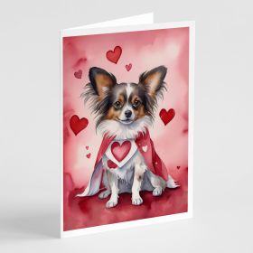 Papillon My Valentine Greeting Cards Pack of 8 Blank Cards with Envelopes Whimsical A7 Size 5x7 Blank Note Cards