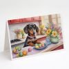 Decorating Easter Dachshund Greeting Cards Pack of 8 Blank Cards with Envelopes Whimsical A7 Size 5x7 Blank Note Cards