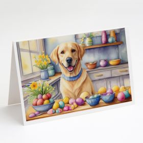Decorating Easter Yellow Labrador Retriever Greeting Cards Pack of 8 Blank Cards with Envelopes Whimsical A7 Size 5x7 Blank Note Cards