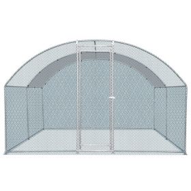 13 x 10 ft Large Metal Chicken Coop, Walk-in Poultry Cage Chicken Hen Run House with Waterproof Cover