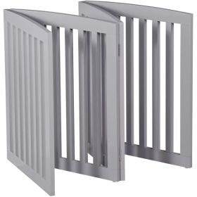 24" Folding Freestanding Wood Pet Dog 4 Panel Safety Gate - Grey