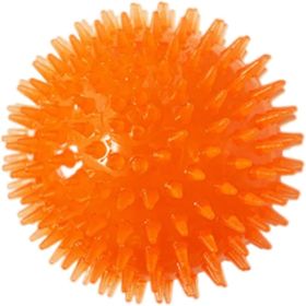 Squeaky Dog Toys, Squeaky Dog Ball Pet Chewing Spikey Toy Non-Toxic Puppy Tooth Cleaning Toy Balls Orange Doll Ornaments