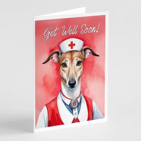 Greyhound Get Well Soon Greeting Cards Pack of 8 Blank Cards with Envelopes Whimsical A7 Size 5x7 Blank Note Cards