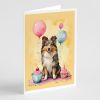 Sheltie Happy Birthday Greeting Cards Pack of 8 Blank Cards with Envelopes Whimsical A7 Size 5x7 Blank Note Cards