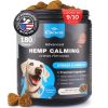 Hemp Calming Chews for Dogs Dog Calming Treats Anxiety Relief for Dogs L Theanine Chamomile Extract Valerian Root Dog Anxiety Relief for Vet Visits Tr