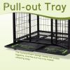 42 Inch Heavy Duty Dog Crate, Metal Dog Cage Dog Kennel for Medium to Large Dogs with Double Doors