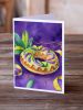 NEW King Cake Mardi Gras Greeting Cards Pack of 8 Blank Cards with Envelopes Whimsical A7 Size 5x7 Blank Note Cards
