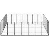 24-Panel Dog Playpen Black 19.7"x39.4" Powder-coated Steel