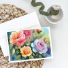Roses in Watercolor Greeting Cards Pack of 8 Blank Cards with Envelopes Whimsical A7 Size 5x7 Blank Note Cards