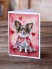 Papillon My Valentine Greeting Cards Pack of 8 Blank Cards with Envelopes Whimsical A7 Size 5x7 Blank Note Cards