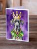 Great Dane King of Mardi Gras Greeting Cards Pack of 8 Blank Cards with Envelopes Whimsical A7 Size 5x7 Blank Note Cards