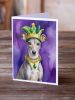 Whippet King of Mardi Gras Greeting Cards Pack of 8 Blank Cards with Envelopes Whimsical A7 Size 5x7 Blank Note Cards