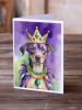 Catahoula King of Mardi Gras Greeting Cards Pack of 8 Blank Cards with Envelopes Whimsical A7 Size 5x7 Blank Note Cards