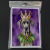 Great Dane King of Mardi Gras Greeting Cards Pack of 8 Blank Cards with Envelopes Whimsical A7 Size 5x7 Blank Note Cards