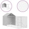 Outdoor Dog Kennel with Roof Silver 6.6'x19.7'x8.2' Galvanized Steel