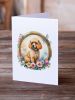 Poodle and Flowers Greeting Cards Pack of 8 Blank Cards with Envelopes Whimsical A7 Size 5x7 Blank Note Cards
