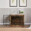Dog Crate Furniture with Cushion, Wooden Dog Kennel Furniture, Heavy Duty Dog Cage, 32" Dog Kennel with Double Doors, Dog Crates for Small/Medium Dogs