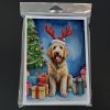 Goldendoodle Christmas Reindeer Greeting Cards Pack of 8 Blank Cards with Envelopes Whimsical A7 Size 5x7 Blank Note Cards