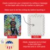 Portuguese Water Dog Christmas Reindeer Porcelain Ornament Christmas Tree Hanging Decorations for Home Christmas Holiday, Rectangle, Gift, Multicolor