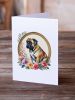 Mastiff and Flowers Greeting Cards Pack of 8 Blank Cards with Envelopes Whimsical A7 Size 5x7 Blank Note Cards