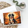 Bernese Mountain Dog Fall Greeting Cards Pack of 8 Blank Cards with Envelopes Whimsical A7 Size 5x7 Blank Note Cards