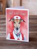 Greyhound Get Well Soon Greeting Cards Pack of 8 Blank Cards with Envelopes Whimsical A7 Size 5x7 Blank Note Cards