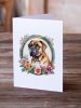 Dogue de Bordeaux and Flowers Greeting Cards Pack of 8 Blank Cards with Envelopes Whimsical A7 Size 5x7 Blank Note Cards