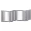 24" Folding Freestanding Wood Pet Dog 4 Panel Safety Gate - Grey