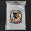 Dogue de Bordeaux and Flowers Greeting Cards Pack of 8 Blank Cards with Envelopes Whimsical A7 Size 5x7 Blank Note Cards