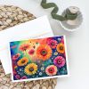 Gerbera Daisies in Color Greeting Cards Pack of 8 Blank Cards with Envelopes Whimsical A7 Size 5x7 Blank Note Cards