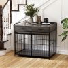 Large Dog Crate Furniture, Indoor Dog Kennel with Storage Drawers, Double Doors Dog Crate End Table Large, Heavy Duty Dog Crate