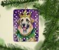 Anatolian Shepherd Dog King of Mardi Gras Porcelain Ornament Christmas Tree Hanging Decorations for Home Christmas Holiday, Rectangle, Gift