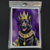 Black German Shepherd King of Mardi Gras Greeting Cards Pack of 8 Blank Cards with Envelopes Whimsical A7 Size 5x7 Blank Note Cards