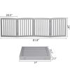 24" Folding Freestanding Wood Pet Dog 4 Panel Safety Gate - Grey