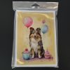 Sheltie Happy Birthday Greeting Cards Pack of 8 Blank Cards with Envelopes Whimsical A7 Size 5x7 Blank Note Cards