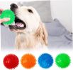 Squeaky Dog Toys, Squeaky Dog Ball Pet Chewing Spikey Toy Non-Toxic Puppy Tooth Cleaning Toy Balls Orange Doll Ornaments