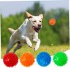 Squeaky Dog Toys, Squeaky Dog Ball Pet Chewing Spikey Toy Non-Toxic Puppy Tooth Cleaning Toy Balls Orange Doll Ornaments