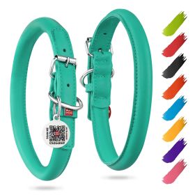 Ultra Soft Rolled Leather Dog Collar for Small Dogs 18 - 21 in Neck Soft Padded Dog Collars for Medium Dogs   Puppy Collars for Large Breed Dogs   Mal