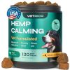 Calming Chews for Dogs Anxiety Relief 130 Chews Hemp Calming Chews for Dogs with Valerian Root Hemp Seed Oil Turmeric L Theanine Soft Treats for Storm