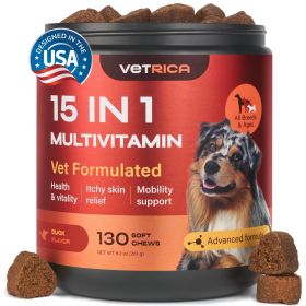 Dog Multivitamin Chews Dog Vitamins 15 in 1 Joint Supplement for Dogs Dog Vitamins Supplements for Hip & Joint Immune System Glucosamine Chondroitin C