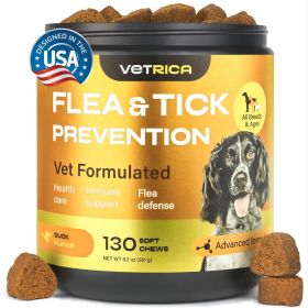 Flea and Tick Prevention for Dogs Flea Treatment Chews Immune Support Flea and Tick Chewables for Dogs Flea Tick Control Supplement All Breeds Ages Ve