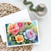 Roses in Watercolor Greeting Cards Pack of 8 Blank Cards with Envelopes Whimsical A7 Size 5x7 Blank Note Cards