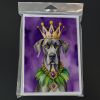 Great Dane King of Mardi Gras Greeting Cards Pack of 8 Blank Cards with Envelopes Whimsical A7 Size 5x7 Blank Note Cards