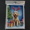 Goldendoodle Christmas Reindeer Greeting Cards Pack of 8 Blank Cards with Envelopes Whimsical A7 Size 5x7 Blank Note Cards