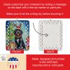 Portuguese Water Dog Christmas Reindeer Porcelain Ornament Christmas Tree Hanging Decorations for Home Christmas Holiday, Rectangle, Gift, Multicolor