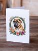 Dogue de Bordeaux and Flowers Greeting Cards Pack of 8 Blank Cards with Envelopes Whimsical A7 Size 5x7 Blank Note Cards
